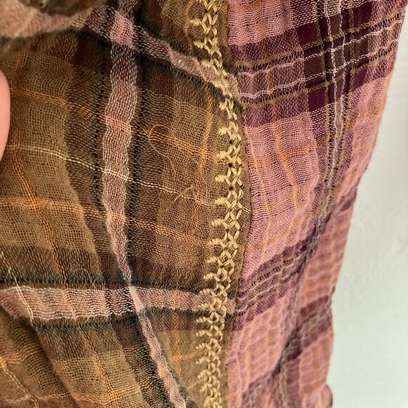 Johnny Was Two Tone Embroidered Button Down Shirt - Picture 8 of 9